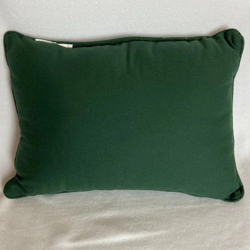 Tapestry Throw Pillow Christmas Holiday Poinsettias Rectangle Red Green White